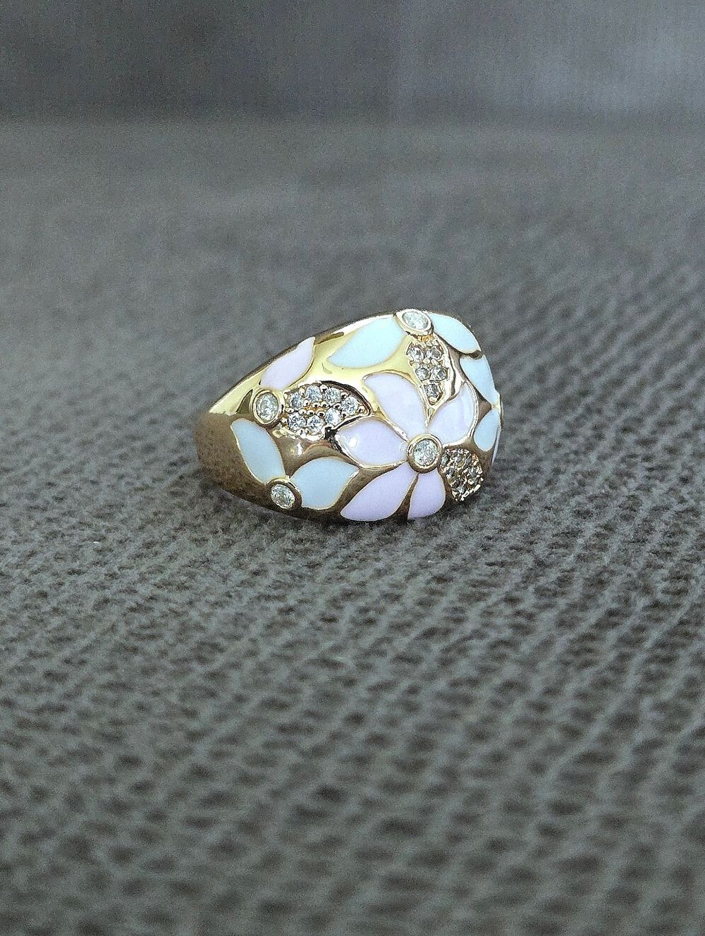 ✨️HP 2X✨️ Piper K Floral💐 Enamel Dome Ring💍 with Cubic Zirconias💎 - NWOT - Picture 7 of 15